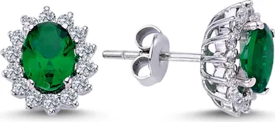 Produktbild von Entourage Diamant Oval Smaragd Ohrringe 585/1000 Weißgold
