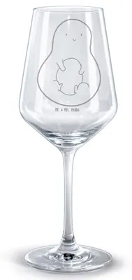 Produktbild von Mr. & Mrs. Panda glas für rotwein Avocado Kern - Transparent - Geschenk, Rotweinglas mit Gravur, Lächeln, Kelch, Weinglas, glücklich, Spruch Leben, Burgunderglas, Pflanze