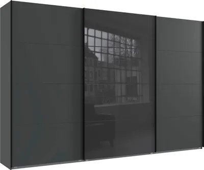 Produktbild von Schwebetürenschrank Norderstedt Kleiderschrank Ausführung wählbar,Graphit / Glasgrau,360x64x236cm