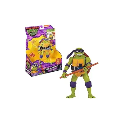 A Teenage Mutant Ninja Turtle action figure and its packaging are displayed against a white background.