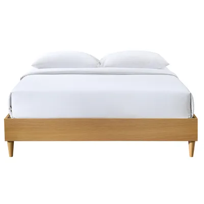 Produktbild von Miliboo - Bett für Erwachsene 160 x 200 cm mit Bettkasten aus hellem Holzfurnier AYO