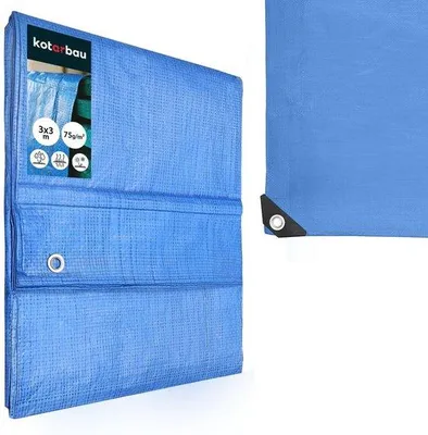 Productafbeelding van Afdekzeil, 3 x 3 m, 60 g/m², Zeil Afdekking, Blauw