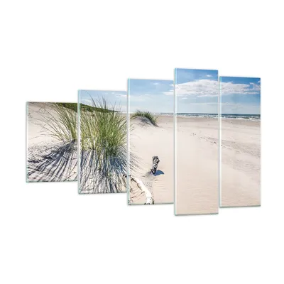 Produktbild von Bilder auf glas - 5 Teile - Mrzezyno Strand Meer - 100x60cm - Glasbilder - Wandbilder - Bilder - zum Aufhängen bereit - Wanddekoration aus Glas - Glas Bilder - Wandbild auf Glas - GEG100x60-4281