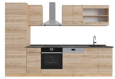 Zdjęcie produktu dla Aneks kuchenny Vicco R-Line Dąb Sonoma/Goldkraft 300 cm , BP Antracyt, Model 53343