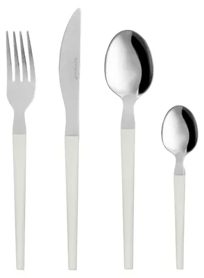 24-teiliges Besteckset, Edelstahl 430, weiß, 6 Personen
