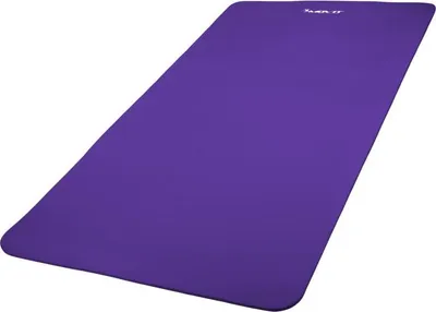 A purple yoga mat is shown on a white background.