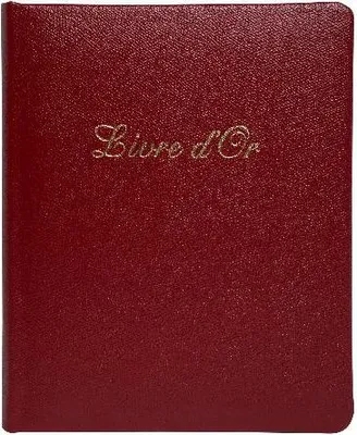 Image de Exacompta Livre d'or Cuir Alpille 140 p. ivoire 26x22cm vertical Rouge 4715E