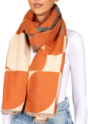 Produktbild von BRUBAKER Cashmirillo Damen Schal mit Modernem Muster - 70 x 200 cm - Warm, Kuschelig - Damenschal für Herbst & Winter, Braun & Beige