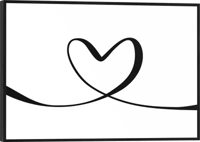 Produktbild von Wandbild - Schwarz - Weiß - 30 x 20 cm - Heart Lines