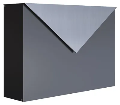 Produktbild von Wandbriefkasten Letter in Anthrazit mit Edelstahlklappe