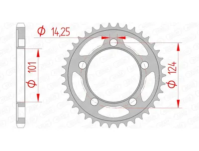 Obrázek produktu pro Standardní ocelová řetězová kola AFAM - 525