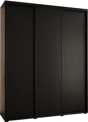 Produktbild von MEBLE KRYSPOL Davos 1 Schrank, drei Türen - 235,2x190x45 cm - Schwarz Schwarz Schwarz