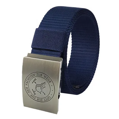 Produktbild von Hosengürtel Feuerwehr Gott zur Ehr - blauer Textilgürtel - Einheitslänge - kürzbar