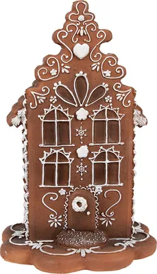 Produktbild von Clayre & Eef Lebkuchenhaus mit LED 20 cm Braun Polyresin