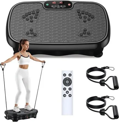 Productafbeelding van Trilplaat - Vibratieplatform - Thuis Fitness - 120 Niveaus 5 Modi - 8.1 kg - Zwart