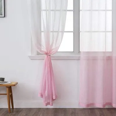 Produktbild von Dünne Vorhänge, weiß rosa, 175x140cm, für Schlafzimmer