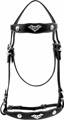Produktbild von AMKA Prunkzaum Portugiesische Trense Barockzaum  Barocktrense schwarz silber Ornamente in XF/S