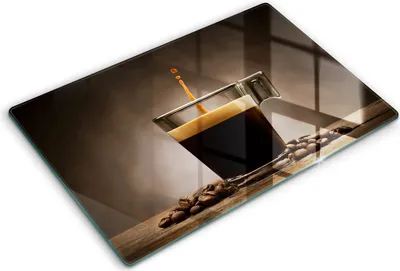 Produktbild von Glasschneideplatte - Herdabdeckplatte - 80x52 cm -Schneidebrett - Spritzschutz -Glas- und Kaffeebohnen