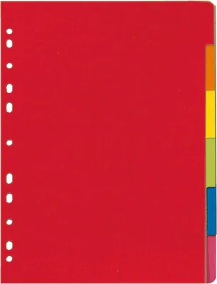 Produktbild von Herlitz Karton Register blanko DIN A4 farbig 6-teilig