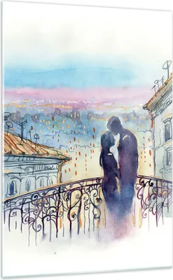 Produktbild von Bilder auf glas - Einteilig - Paar Liebe Stadt Brücke - 70x100cm - Glasbilder - Wandbilder - Bilder - zum Aufhängen bereit - Wanddekoration aus Glas - Glas Bilder - Wandbild auf Glas - GPA70x100-2998