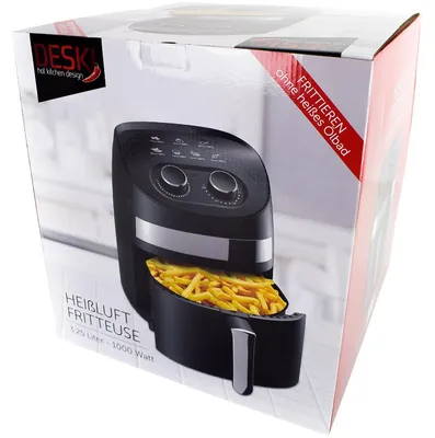 Produktbild von DESKI 3,5 L Heißluft-Fritteuse 1000 Watt Heißluftfritteuse 613-401840