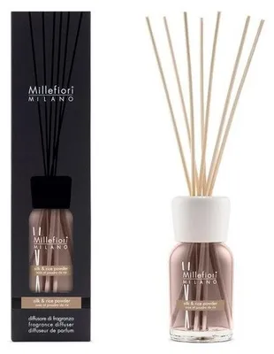 Obrázek produktu pro Millefiori Milano Difuzér s tyčinkami Silk & Rice Powder 100 ml