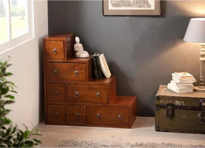 Produktbild von LAUREN – Treppenmöbel 74 x 34 cm, braun, Mindi-Holz