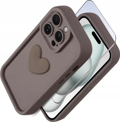 Zdjęcie produktu dla Etui do iPhone 14 Pro silikonowe MATOWE serce + Szkło ochronne na ekran 9H