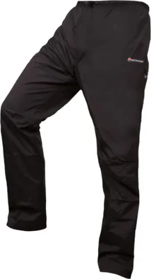 Schwarze Hardshellhose "Dynamo Pants-Reg Leg" von Montane; ideal für Herren.