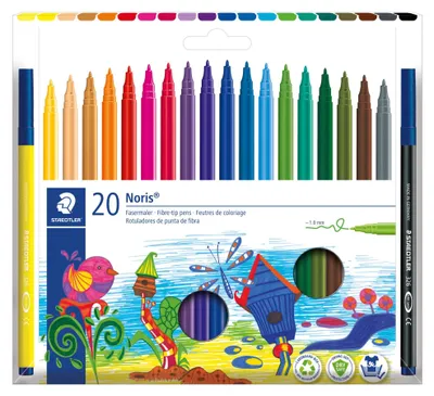 Produktbild von STAEDTLER Fasermaler Noris 20er-Set im Kartonetui 1mm retail