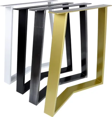 Produktbild von Magnetic Mobel 1 Paar (2 Stück) Tischgestell B70xH72 cm (Gold) Tischbeine Tischkufen Tischuntergestell Trapez- Modernes Design