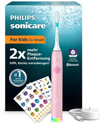 Produktbild von Philips For Kids Smart HX6600/11 Wiederaufladbare Zahnbürste, Kind, Schallzahnbürste, Weich, Pink, 4 x 30 sec, Ergonomisch