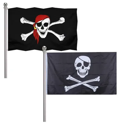 Piratenflagge 2er-Set, 30x45 cm, Polyester, Halloween-Deko