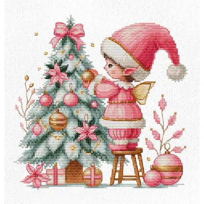 Zdjęcie produktu dla Zestaw do haftu krzyżykowego Luca-S „Radość Bożego Narodzenia”, schemat, 17 x 17 cm