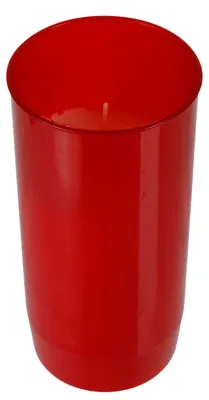 Produktbild von Jumbo Öl-Grablicht rot mit Deckel H 14,5cm Grabkerze Grabschmuck Tagebrenner