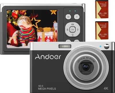 Produktbild von Andoer Tragbare 4K-Digitalkamera, Video-Camcorder, 50 MP, 2,88 Zoll, Weihnachtsgeschenk fuer Kinder und Jugendliche
