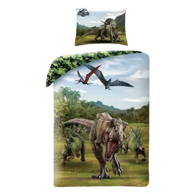 Obrázok produktu pre HALANTEX Obliečky Jurský Park T-Rex  Bavlna, 140/200, 70/90 cm