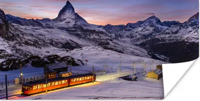 Produktbild von MuchoWow® Poster Gornergratbahn vor dem Matterhorn im Schweizer Kanton Wallis 80x40 cm - Wanddeko