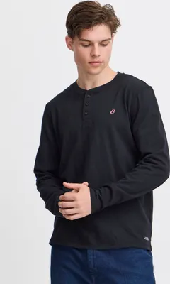 Produktbild von Blend BHTee Herren Longsleeve Langarmshirt Shirt mit Henley-Ausschnitt Logostickerei 100% Baumwolle Regular fit