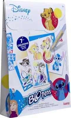Obrázek produktu pro Blopens Disney, 7 fixů, 7 opakovaně použitelných šablon, 7 listů na kreslení, od 5 let