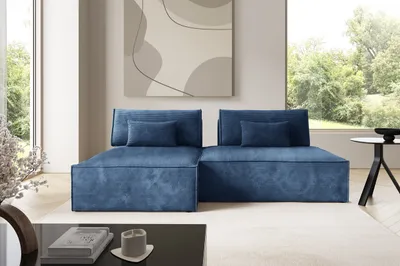Produktbild von Furnisell Modular Cord Ecksofa Sofa "LUCCA", Blau