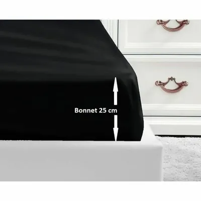 Produktbild von Lovely Home Spannbetttuch Schwarz Einzelbett 90x190
