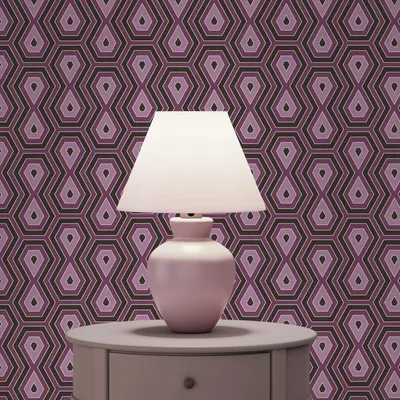 Produktbild von TADESSI Tapete Retro M1-No.1540 Vliestapete Lila Schwarz Geometrisch Grafik Wohnzimmer Schlafzimmer Küche