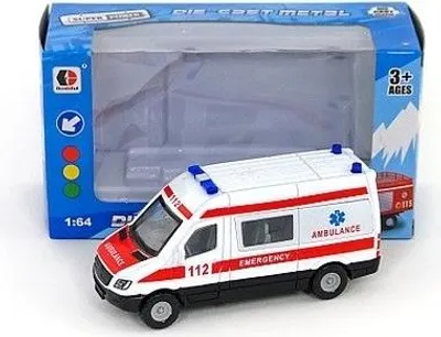Image de voiture en métal « police/ambulance » à l'échelle 1:64
