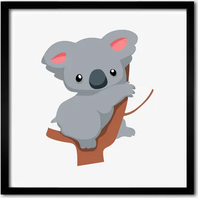 Produktbild von Bild - 50 cm x 50 cm - MDF - Rahmen, Wandkunst - Koala auf dem Baum
