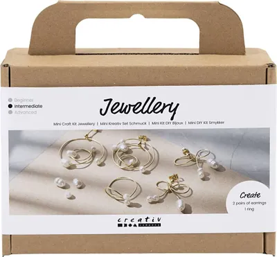 Produktbild von Creativ Company Mini-Hobby-Set Schmuck, Ohrringe aus Metalldraht, vergoldet, 1 Box
