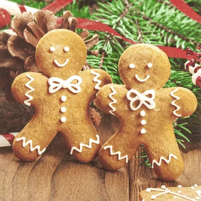 Produktbild von 20 Servietten Ginger Bread Men - Lebkuchenpaar 33x33cm