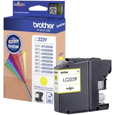 Obrázok produktu pre Brother LC223Y, Žltá, Atrament na pigmentovej báze, 1 kusov, 550 strany, Balenie po jednom kuse