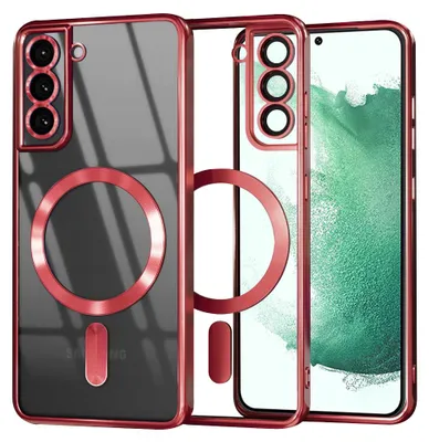 Produktbild von Techsuit Luxury Crystal Back Cover Hülle mit MagSafe für Samsung Galaxy S22 Plus - Rot