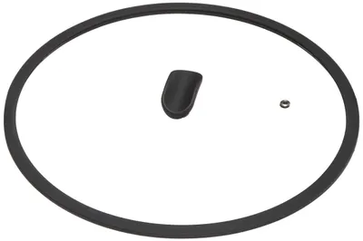 Glasdeckel gehärtet mit Silikonrand 32 cm schwarz